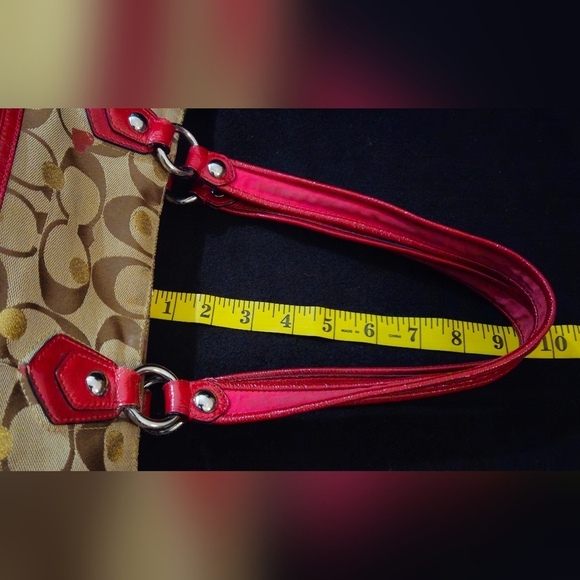 Coach Poppy Limited Ed Secret Admirer Signature Tote Brown & Red - Picture 6 of 15